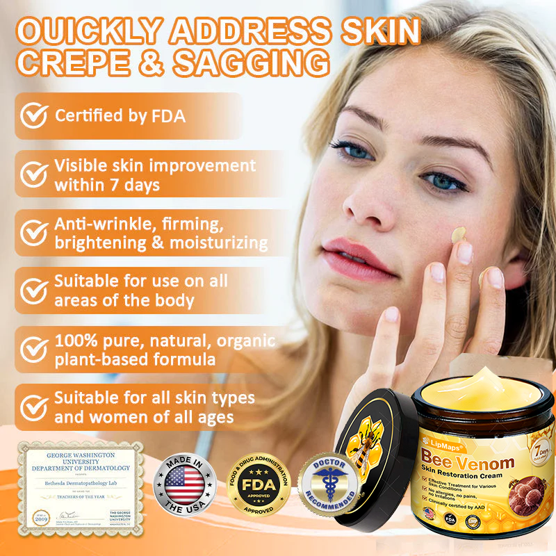 Made and Shipped from USA 🥑 LipMaps® Bee Venom Skin Restoration Cream ⏰ LAST DAY 80% OFF